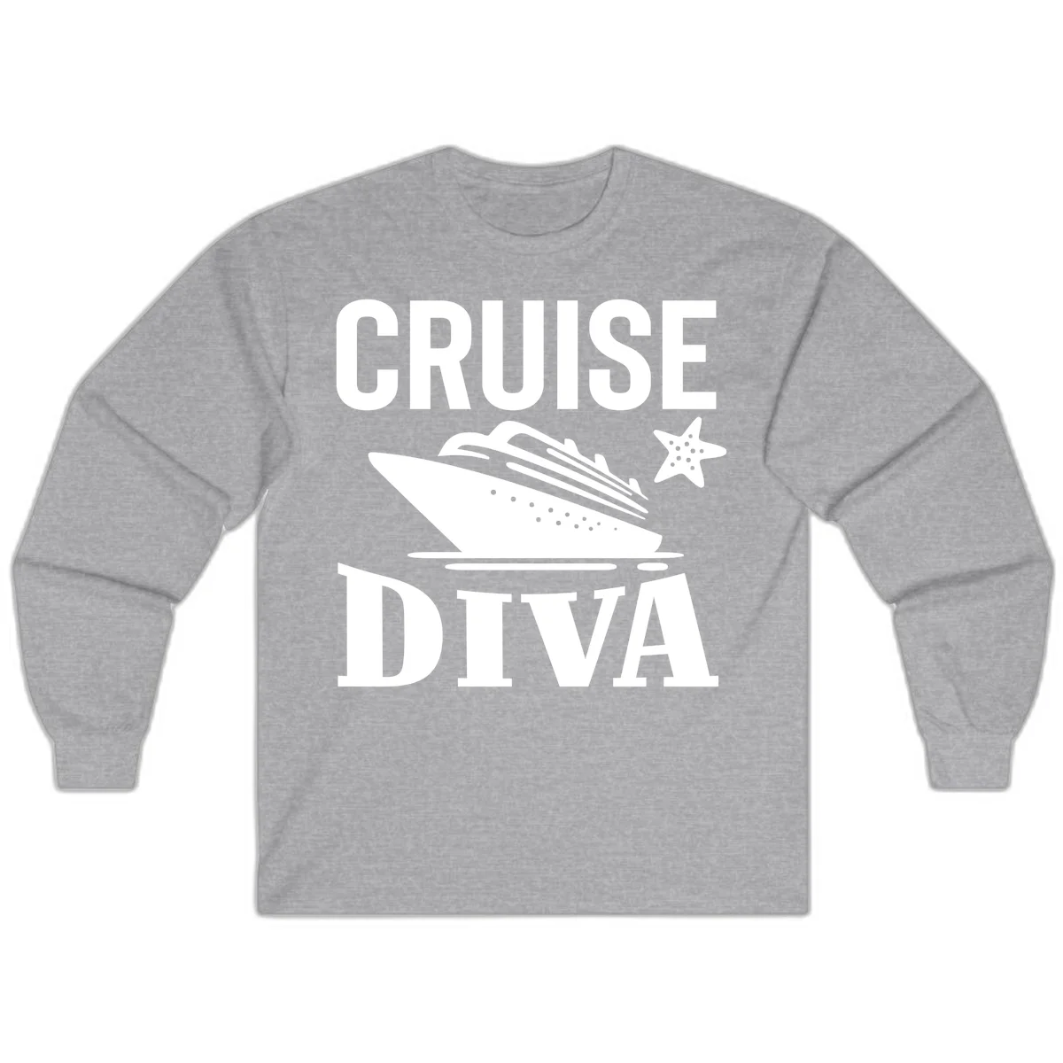 Cruise Diva Long Sleeve T-Shirt in Sport Grey