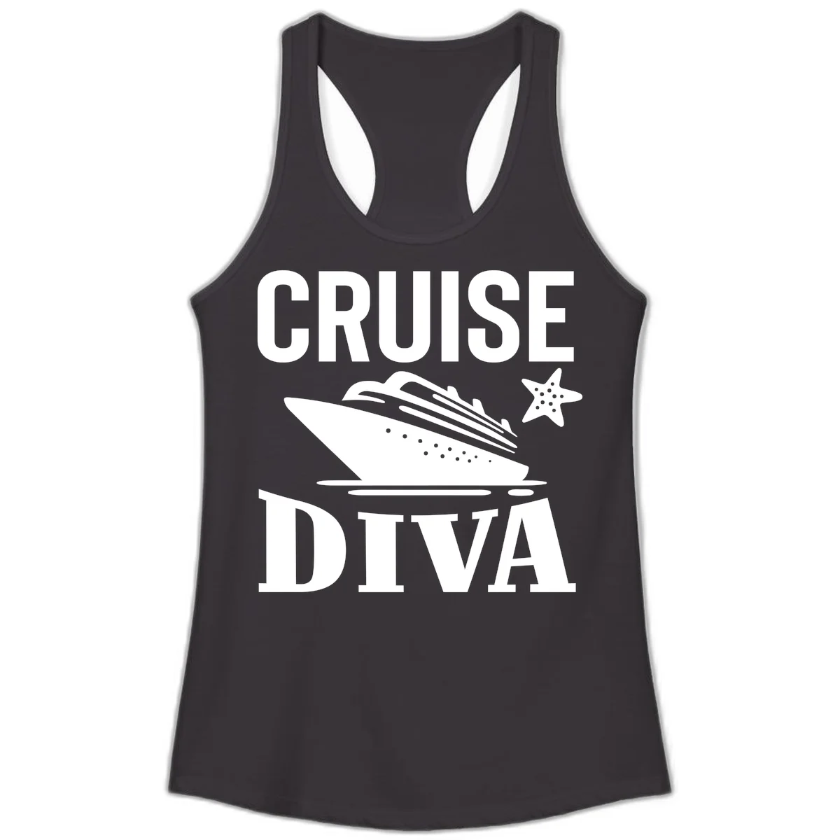 Cruise Diva Ladies Tank Top in Black