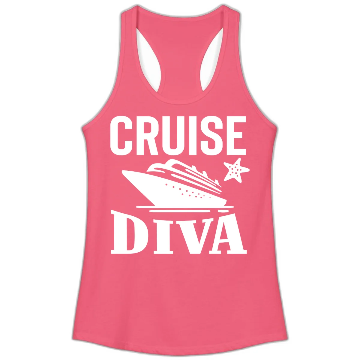 Cruise Diva Ladies Tank Top in Hot Pink