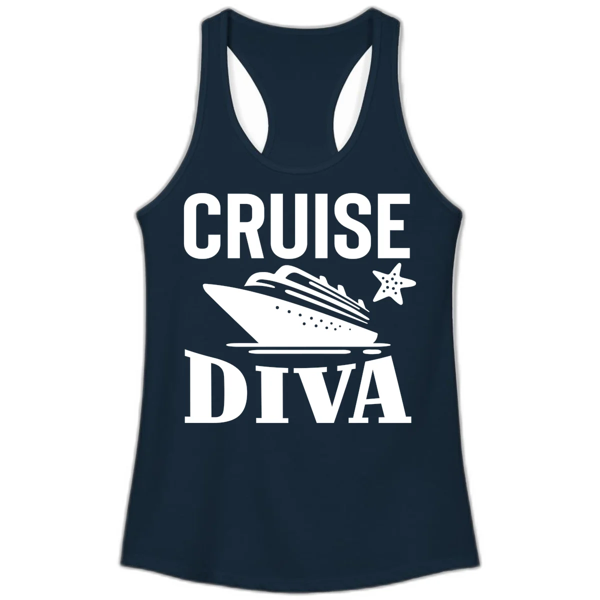 Cruise Diva Ladies Tank Top in Solid Midnight Navy