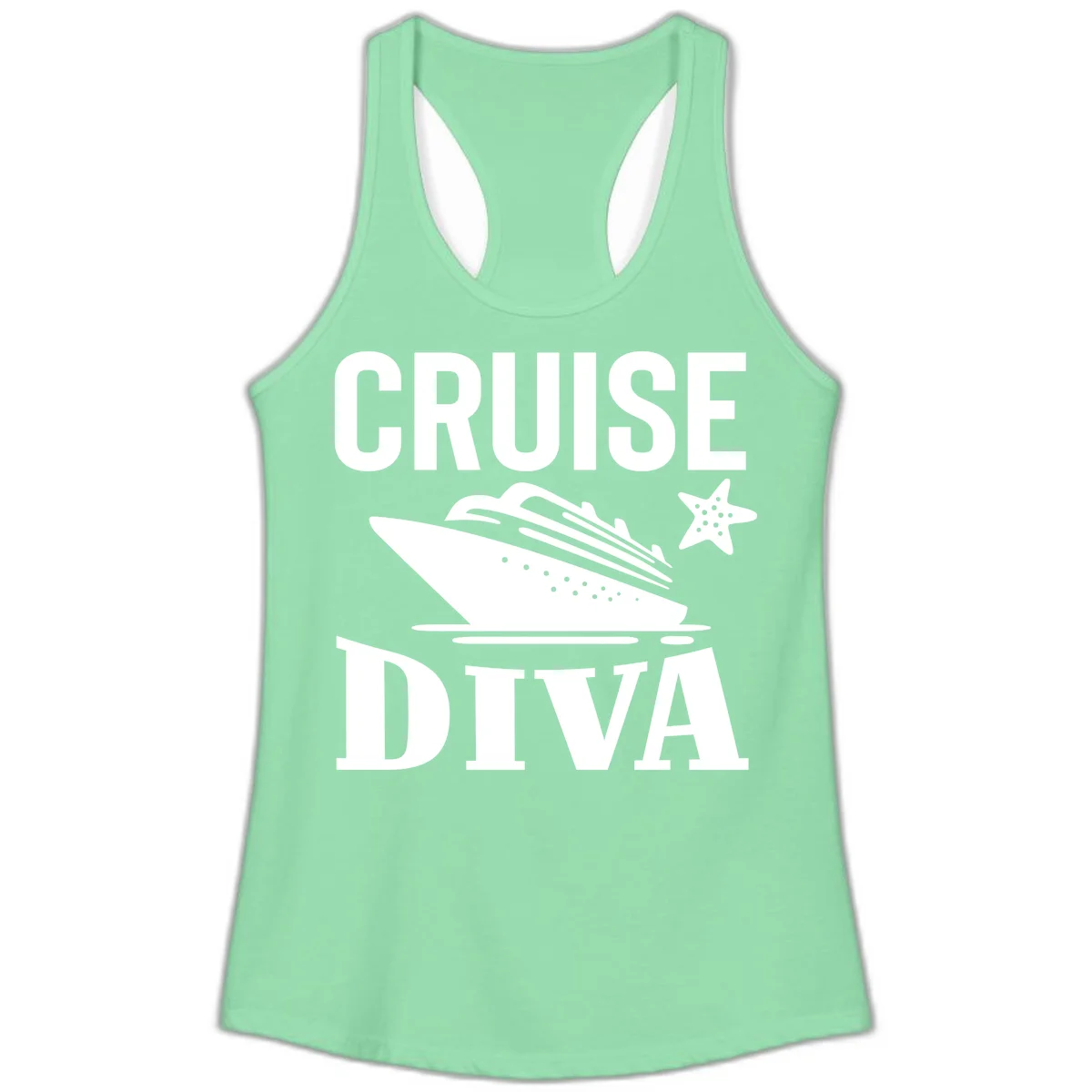 Cruise Diva Ladies Tank Top in Solid Mint