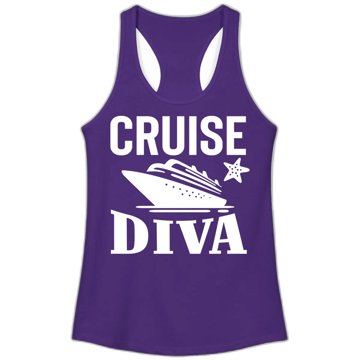 Cruise Diva Ladies Tank Top in Solid Purple Rush