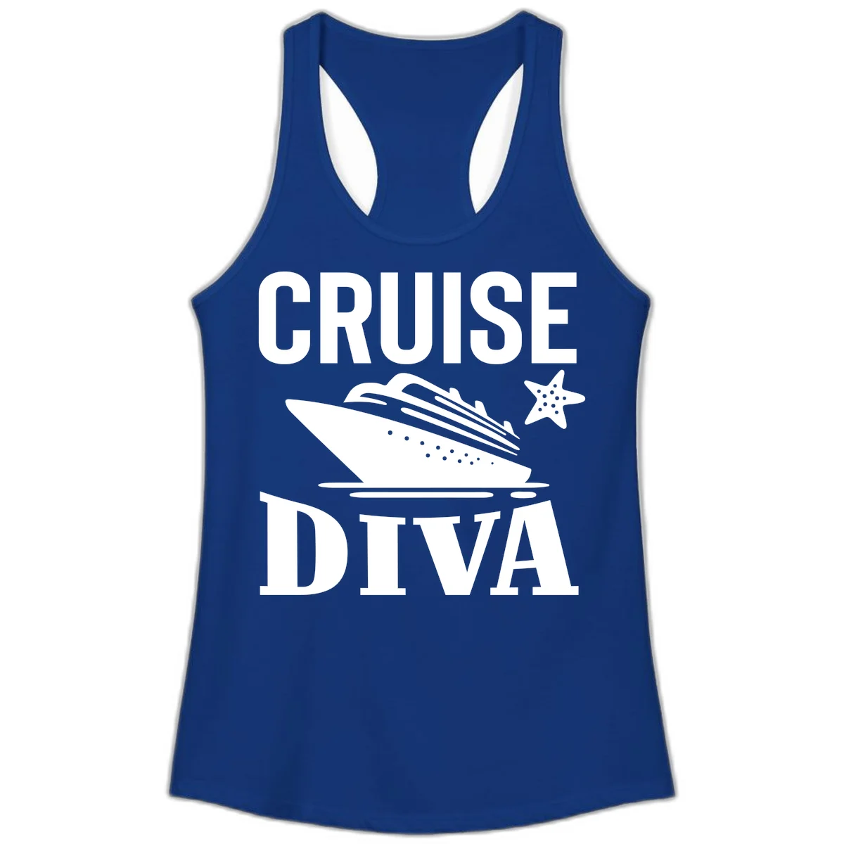 Cruise Diva Ladies Tank Top in Solid Royal