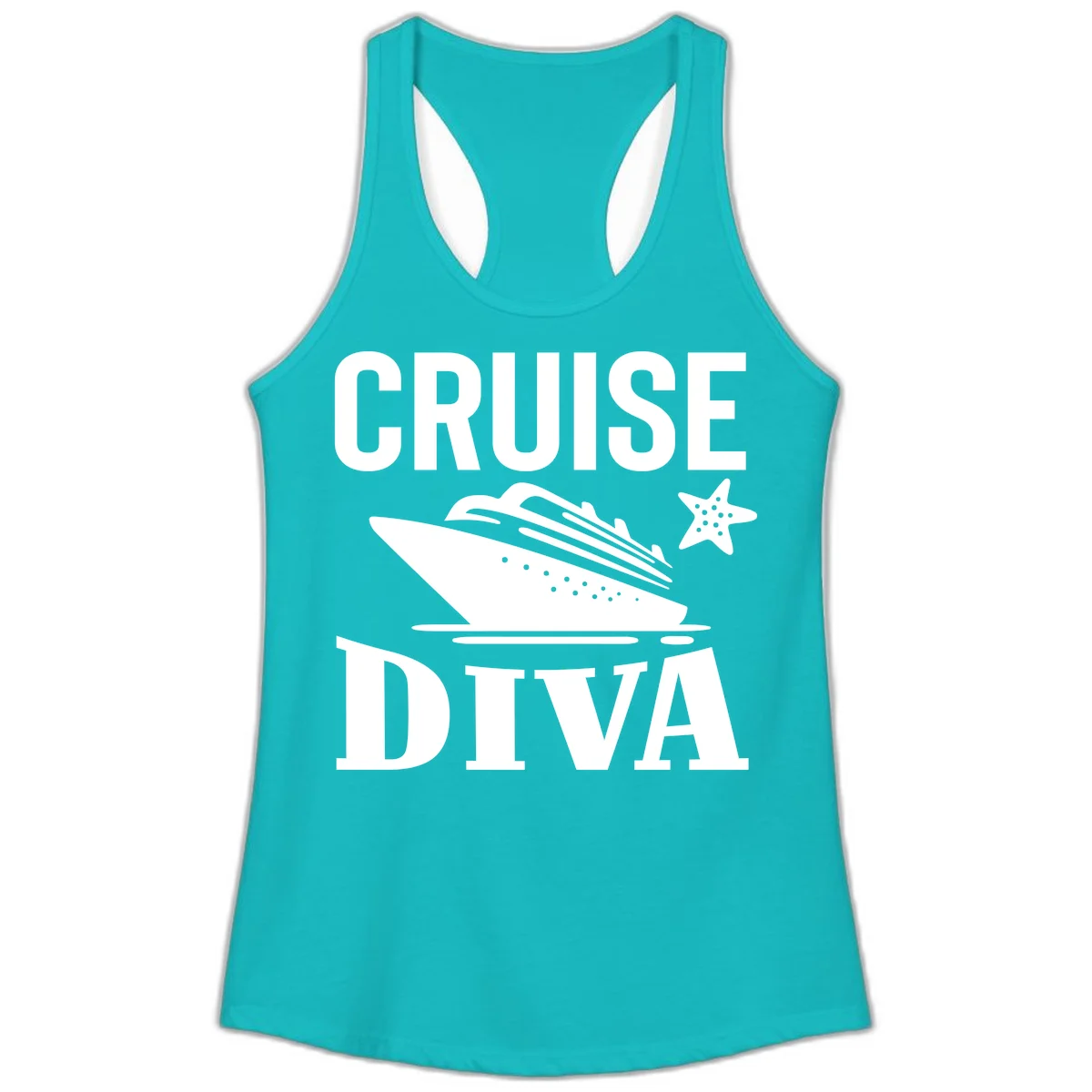Cruise Diva Ladies Tank Top in Tahiti Blue