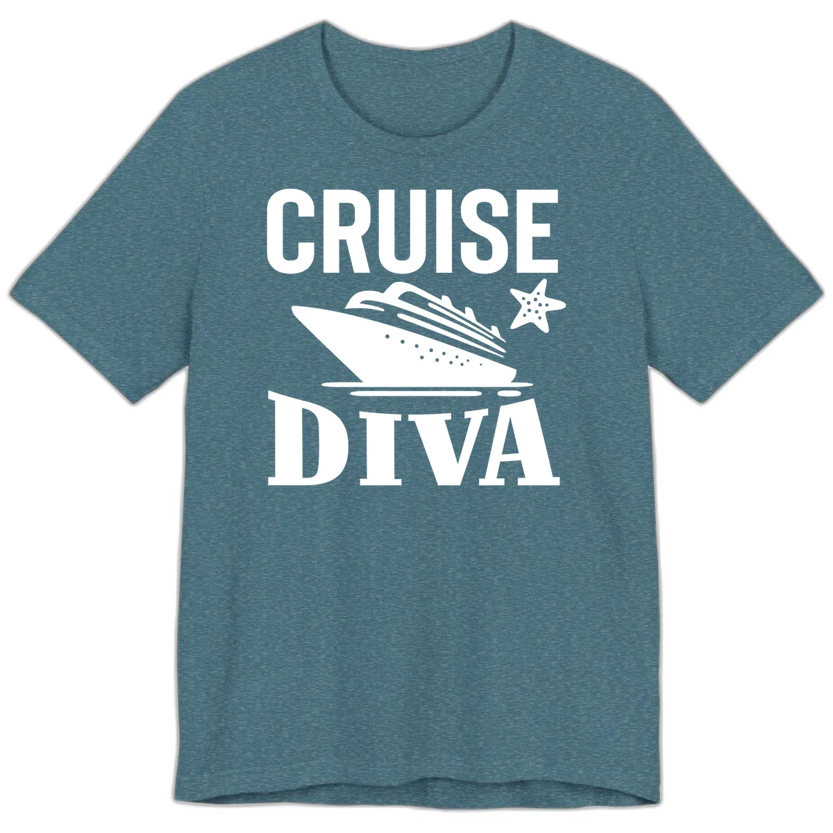 Cruise Diva Premium T-Shirt in Heather Deep Teal
