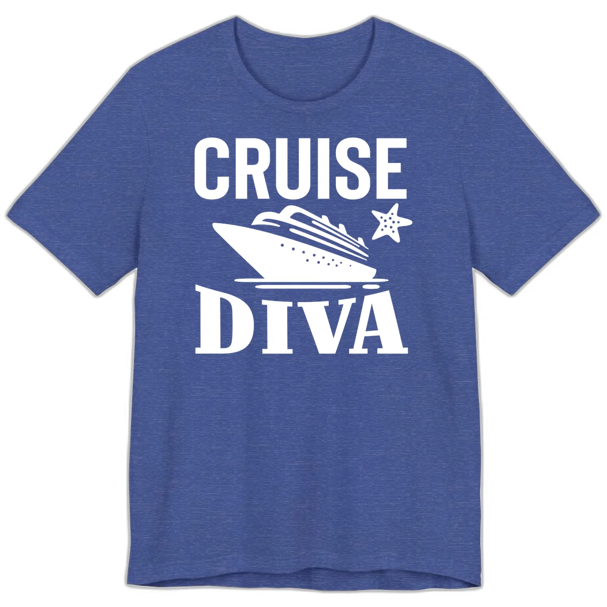 Cruise Diva Premium T-Shirt in Heather True Royal