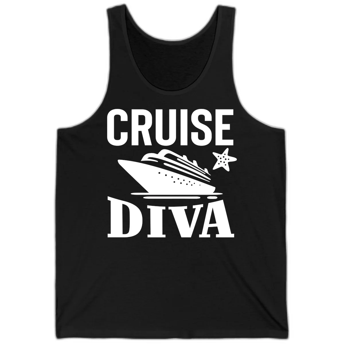 Cruise Diva Tank Top in Black