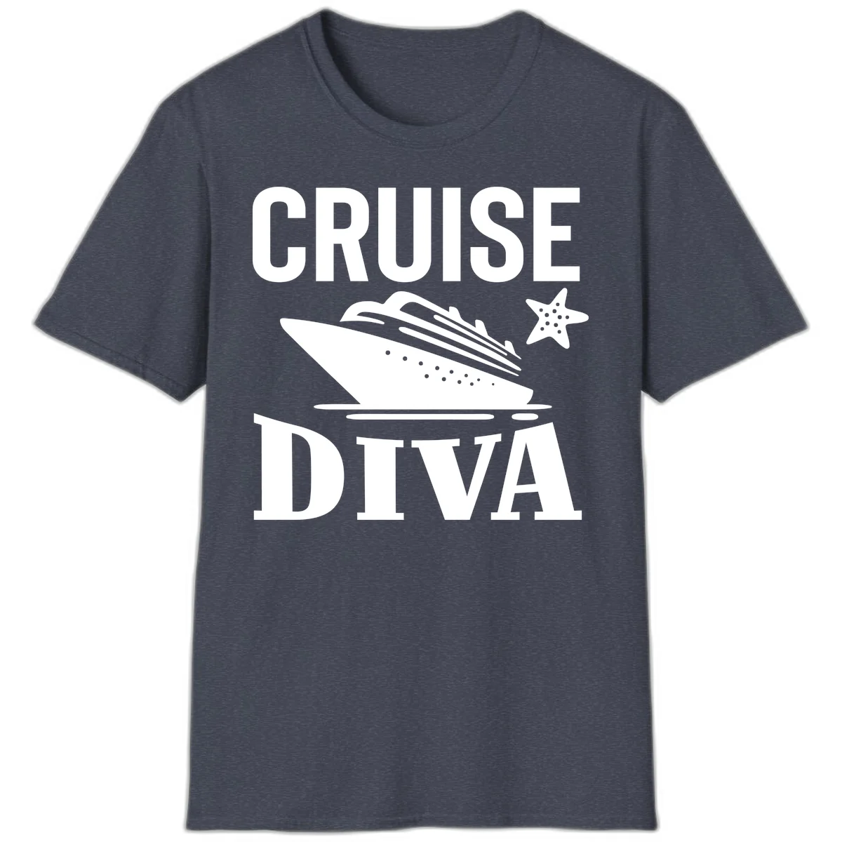 Cruise Diva T-Shirt in Heather Navy