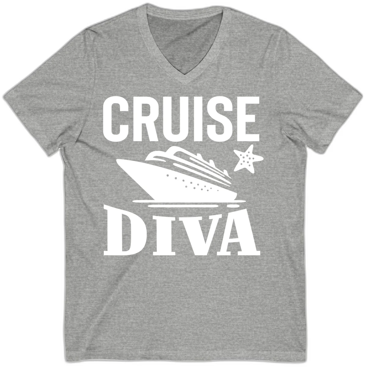 Cruise Diva V-Neck T-Shirt in Athletic Heather
