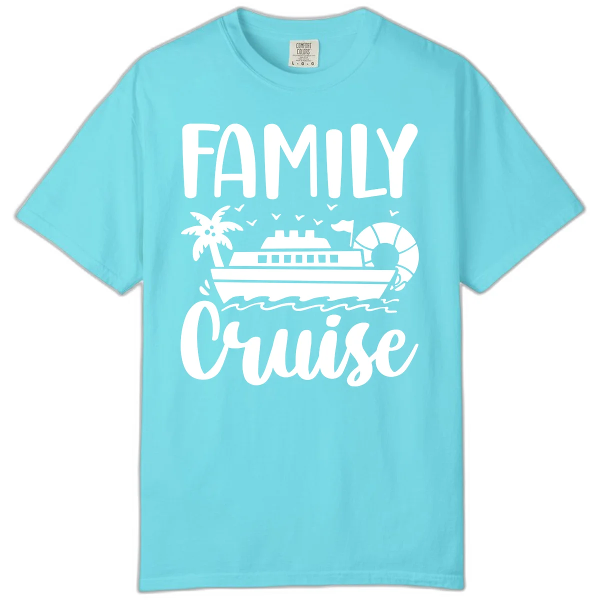Family Cruise Vacation Comfort Color in Lagoon Blue