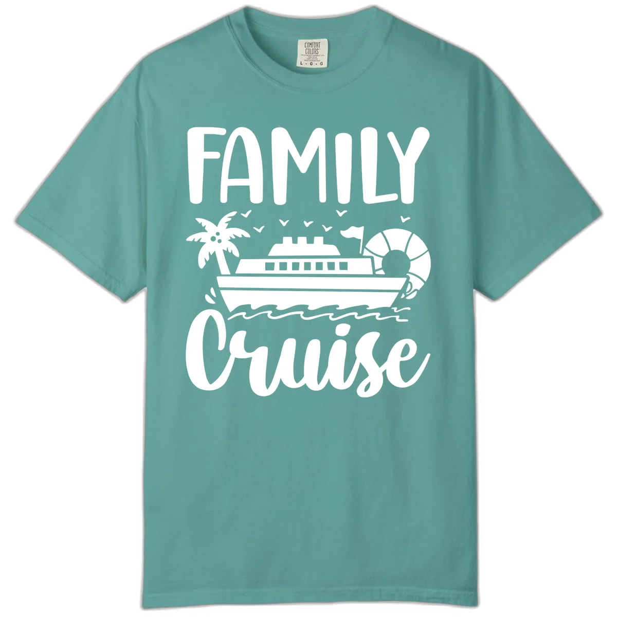 Family Cruise Vacation Comfort Color in Seafoam
