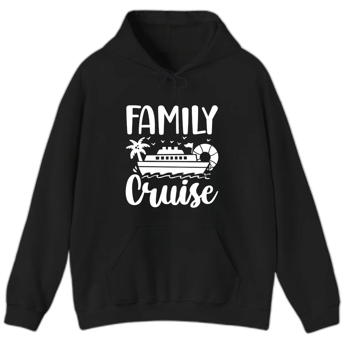 Family Cruise Vacation Hoodie in Black