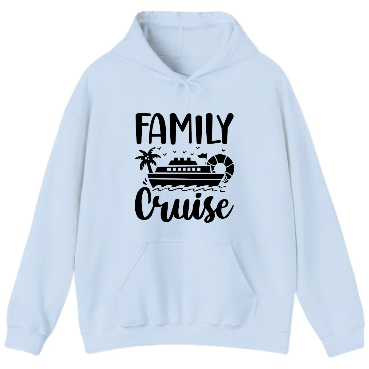 Family Cruise Vacation Hoodie in Light Blue