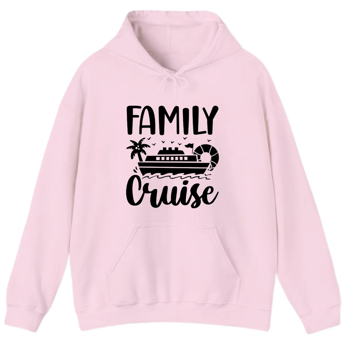 Family Cruise Vacation Hoodie in Light Pink