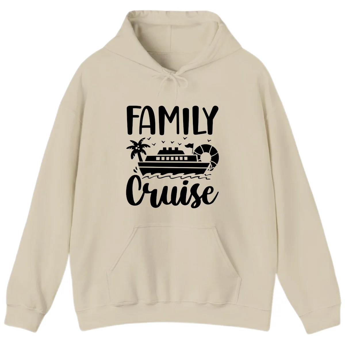 Family Cruise Vacation Hoodie in Sand