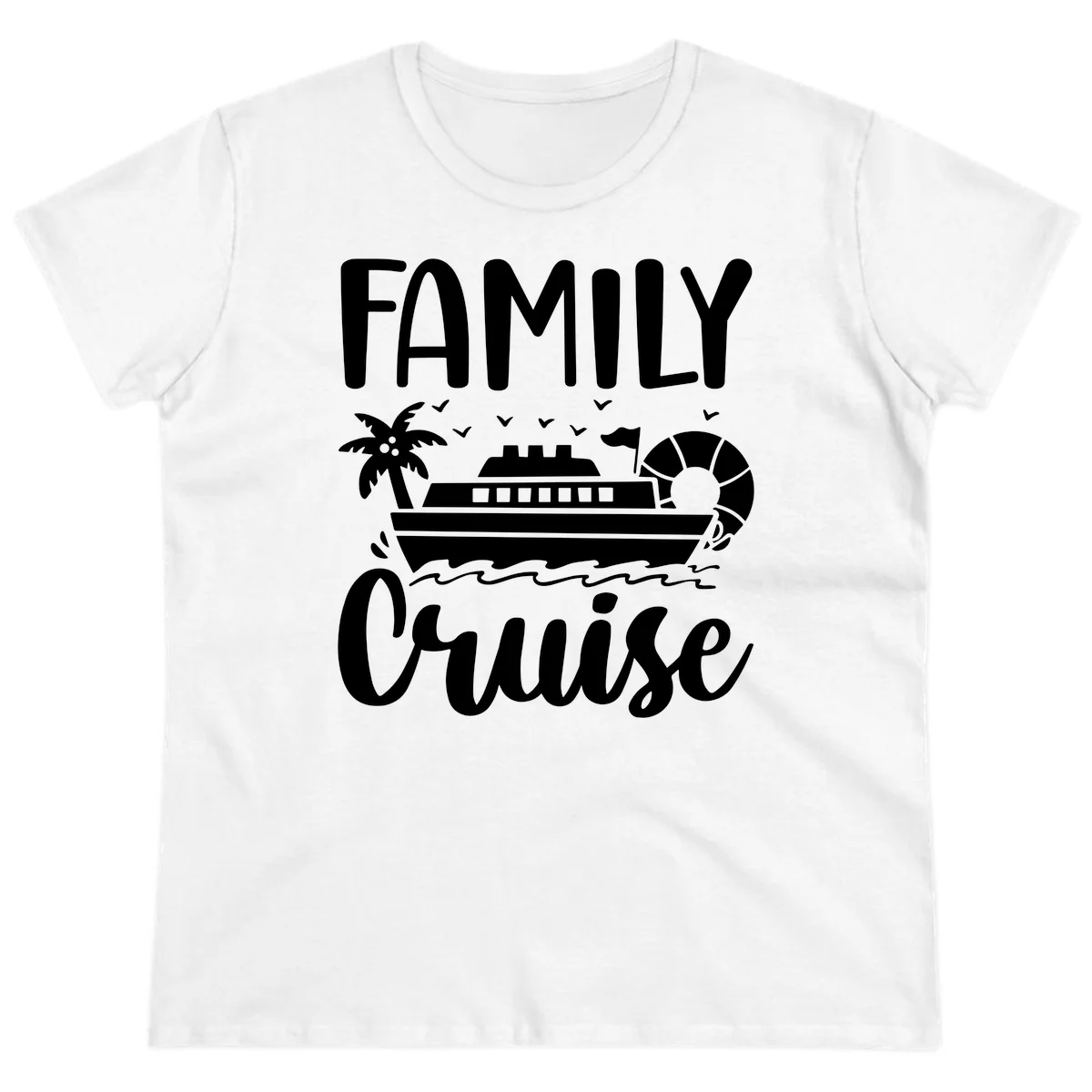 Family Cruise Vacation Ladies Tee in White