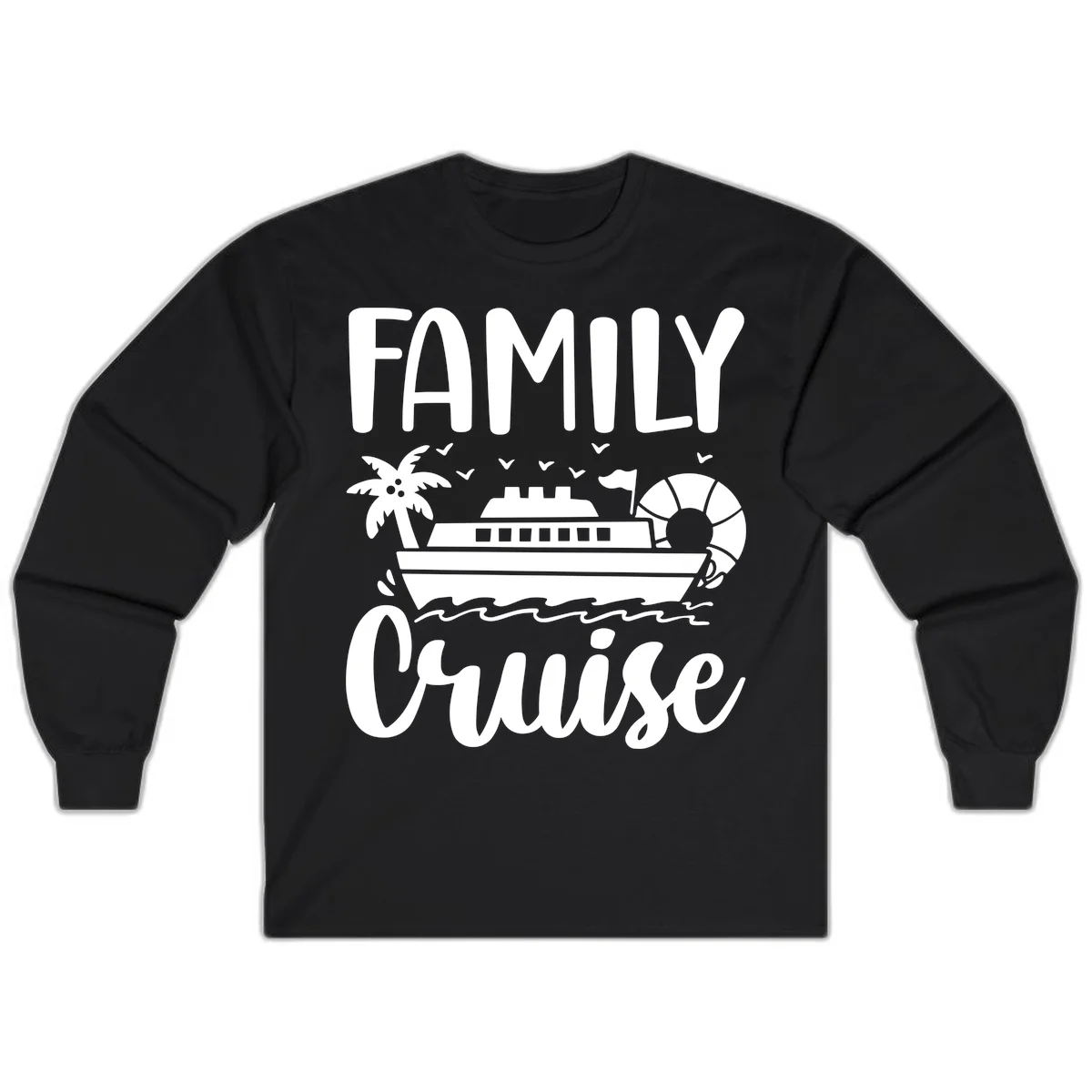 Family Cruise Vacation Long Sleeve in Black