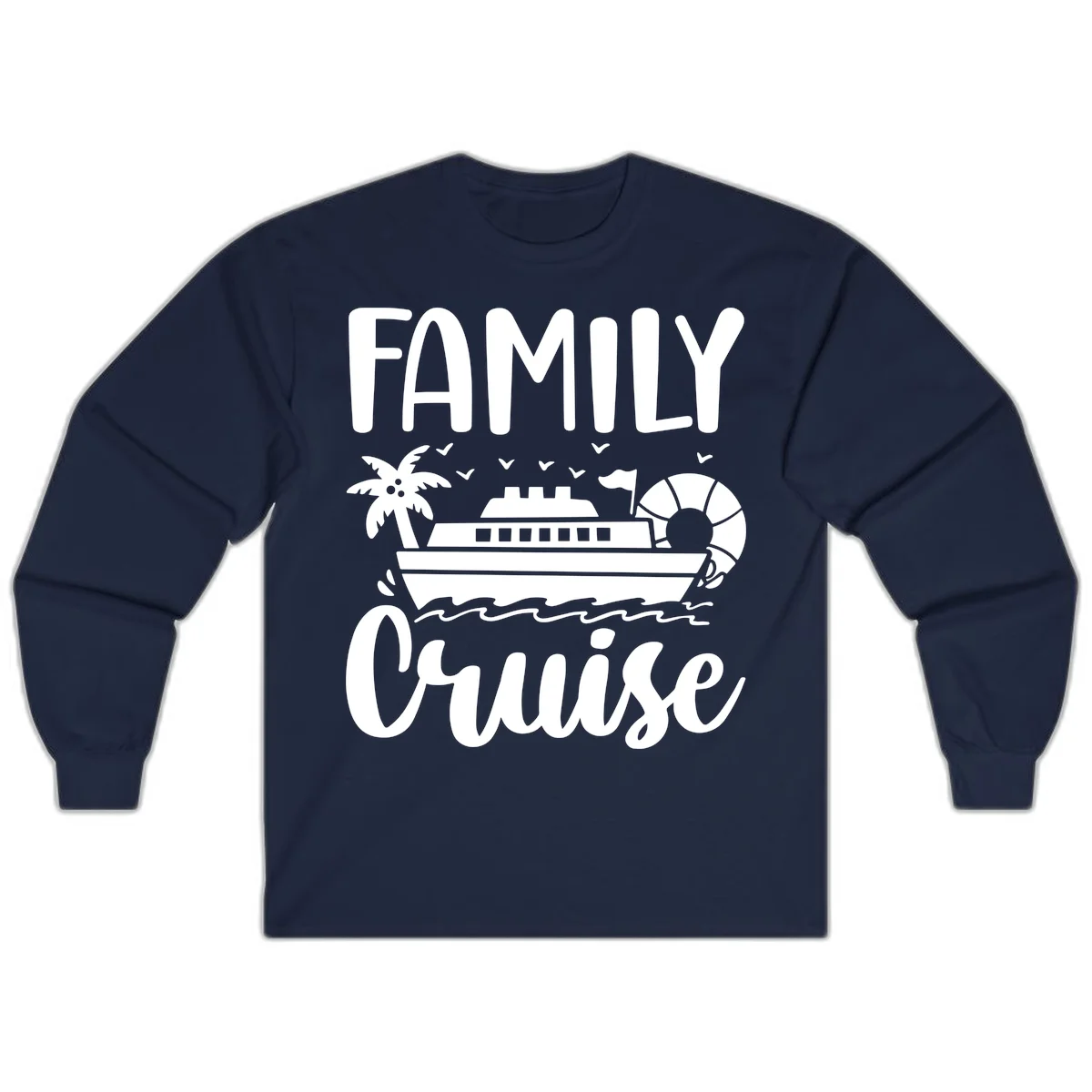 Family Cruise Vacation Long Sleeve in Navy