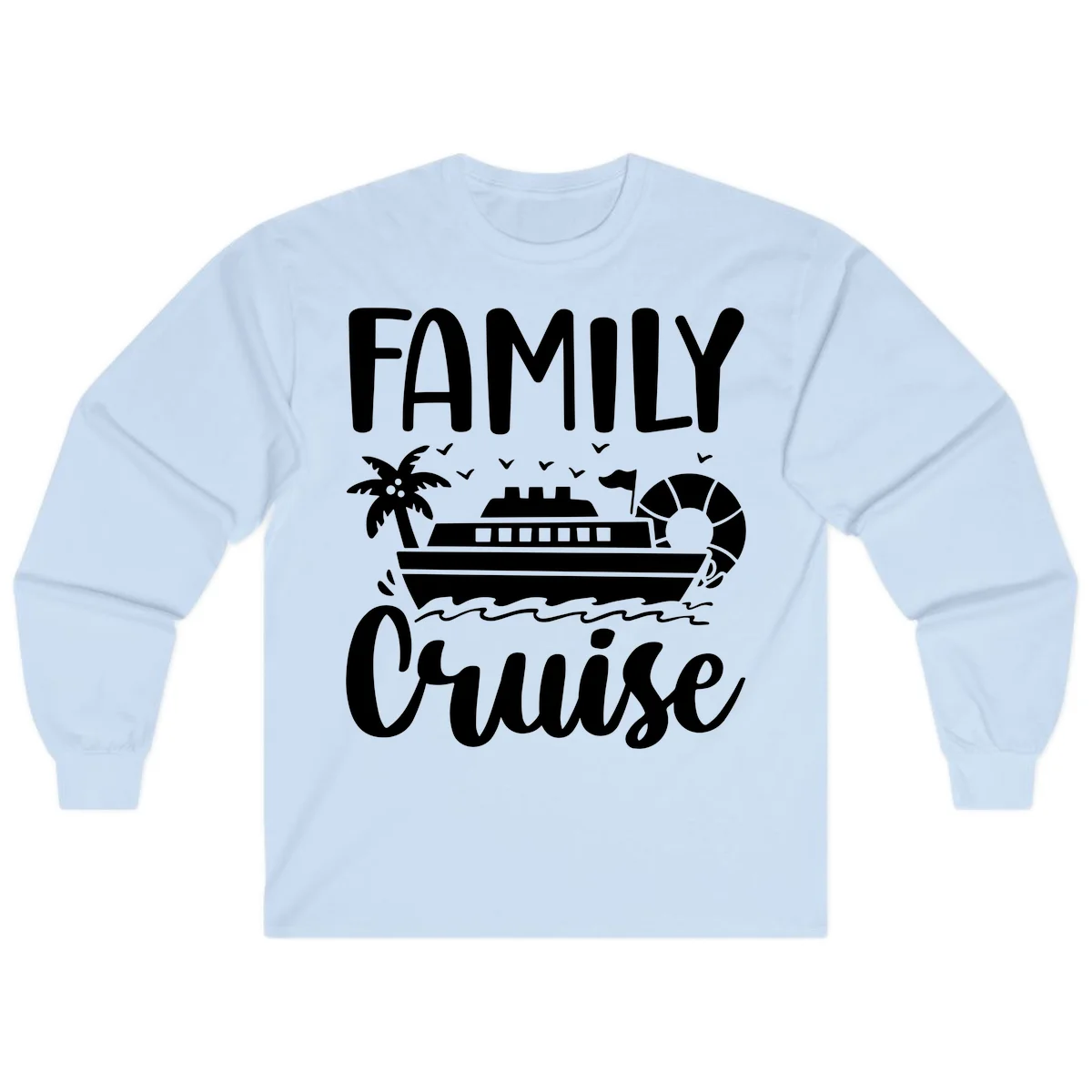 Family Cruise Vacation Long Sleeve in Light Blue