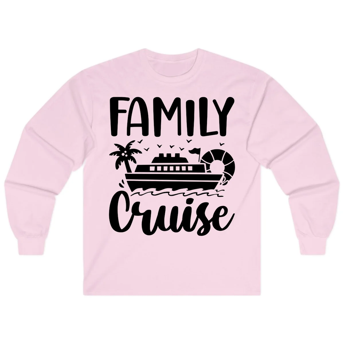 Family Cruise Vacation Long Sleeve in Light Pink