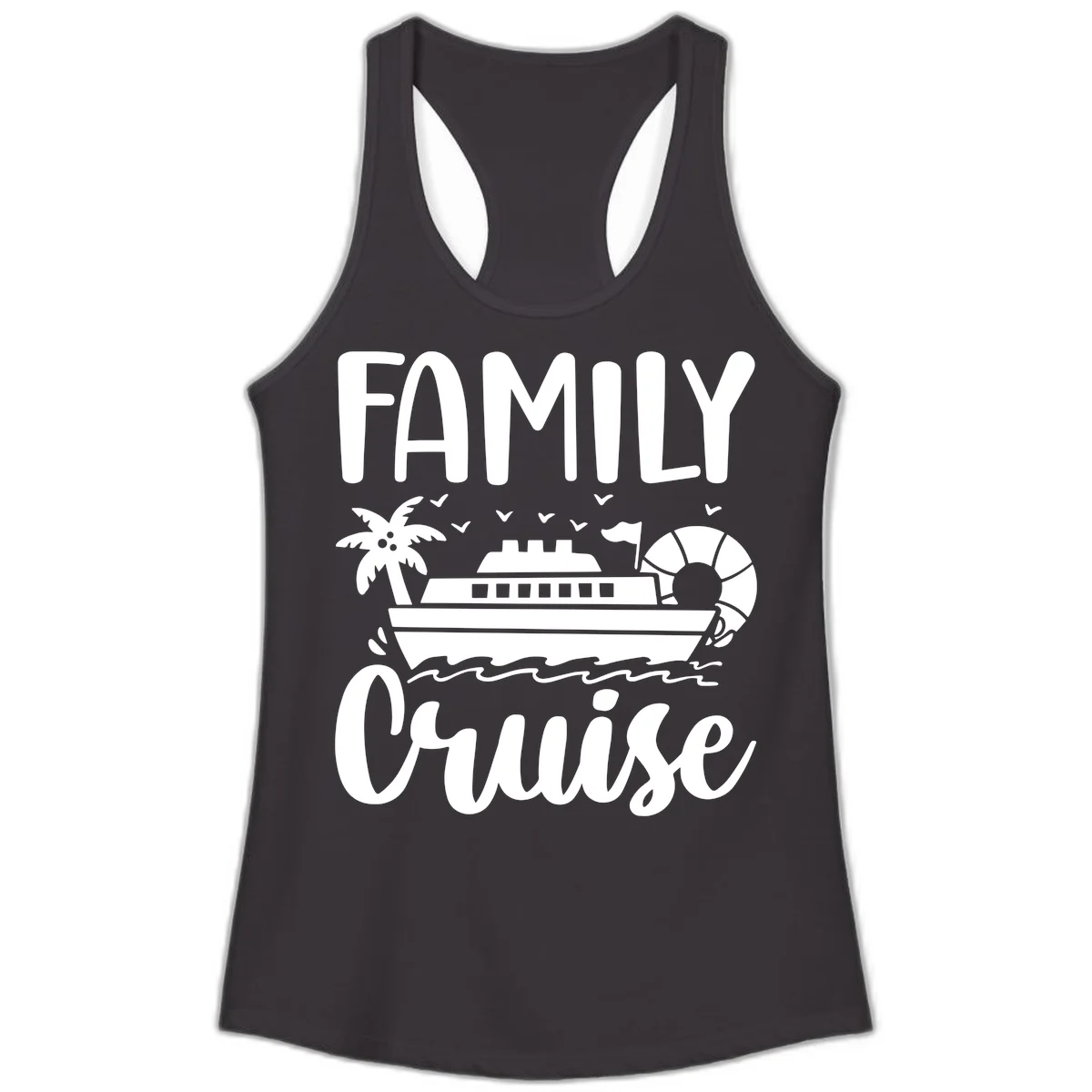 Family Cruise Vacation Ladies Tank in Black