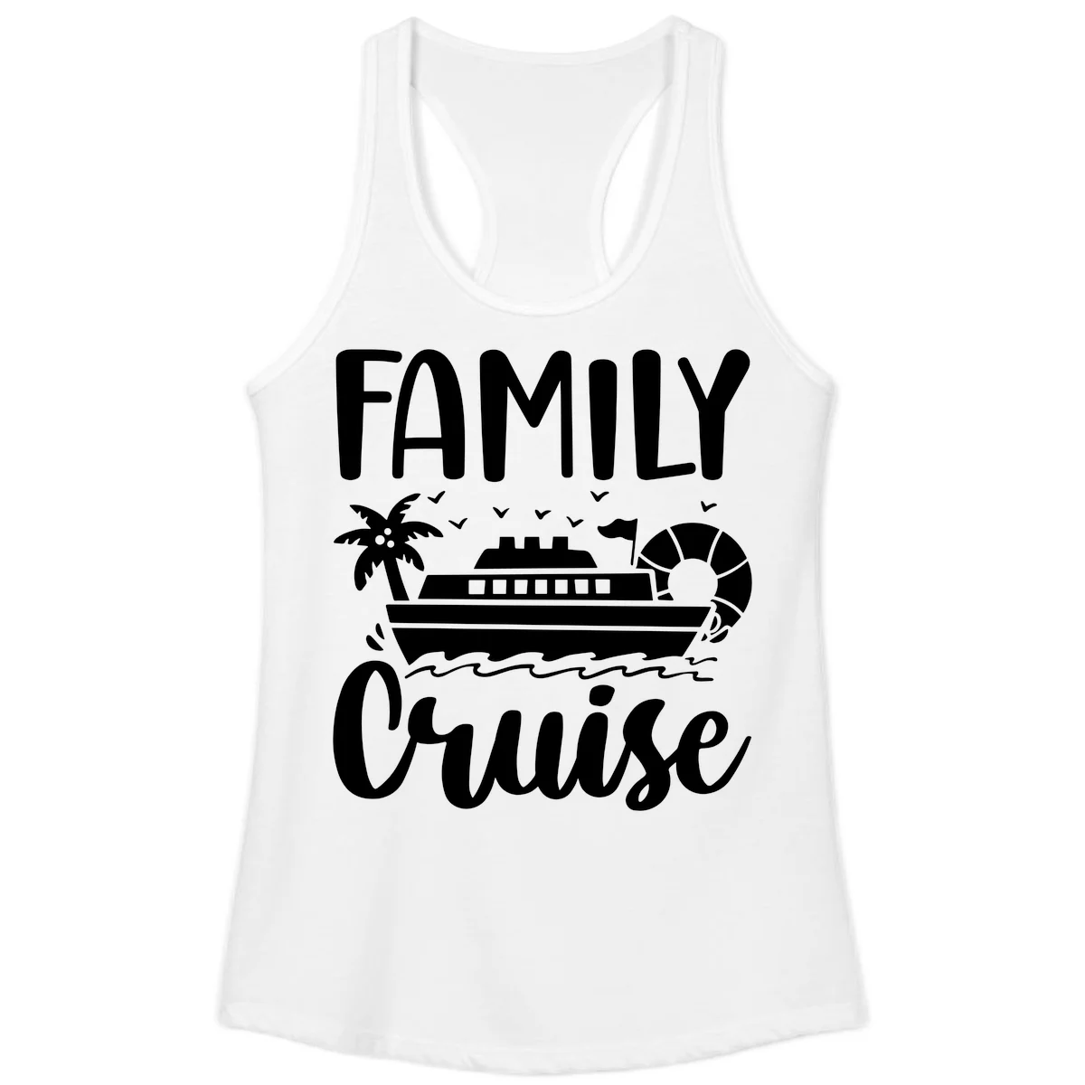 Family Cruise Vacation Ladies Tank in White
