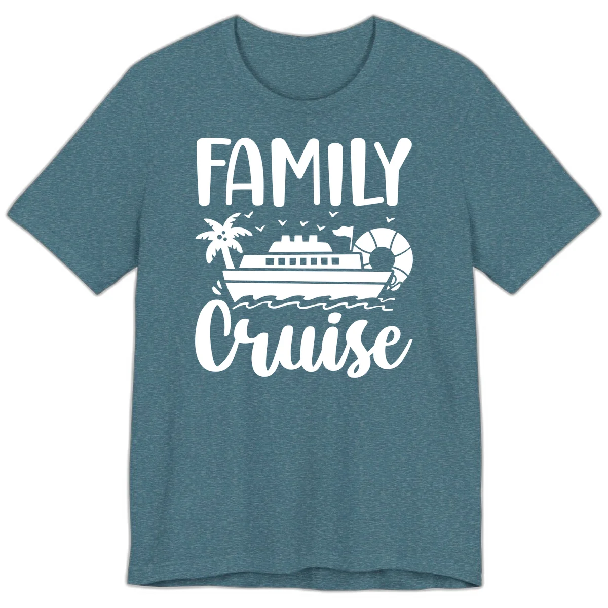 Family Cruise Vacation Premium T-Shirt in Heather Deep Teal
