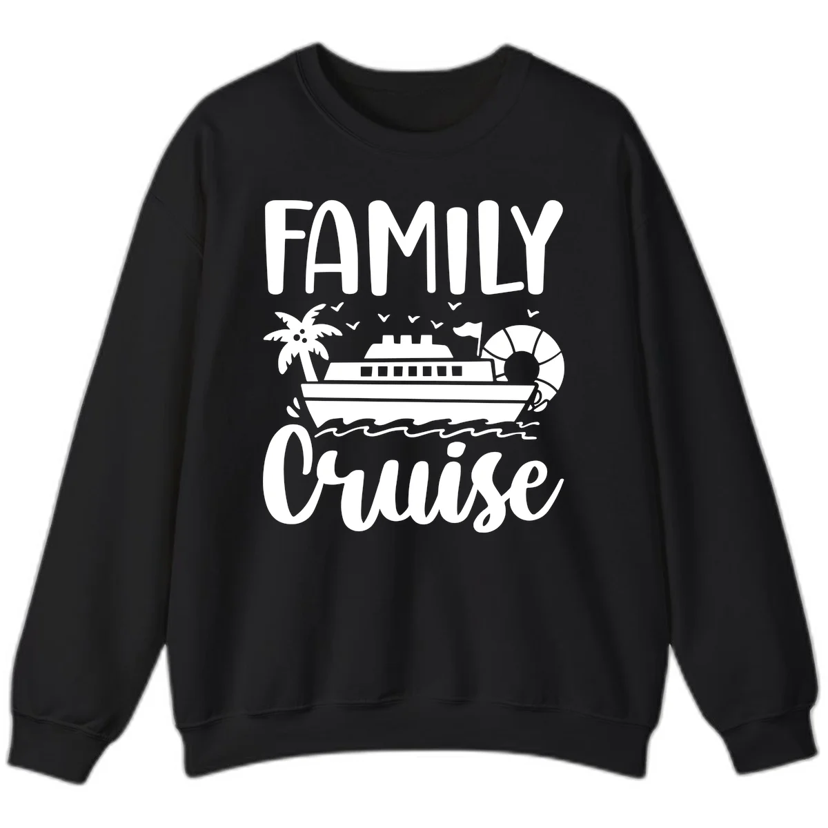 Family Cruise Vacation Sweatshirt in Black