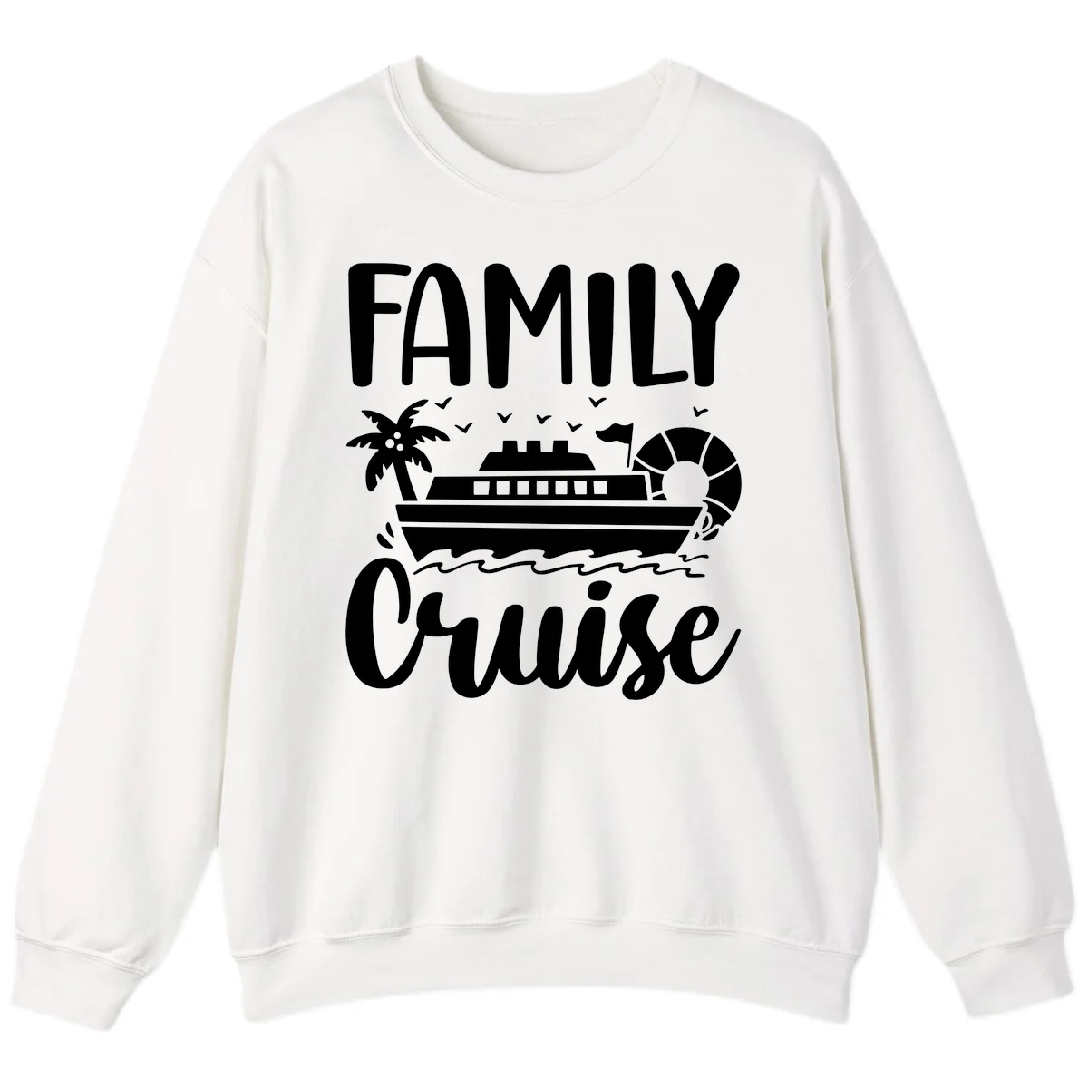 Family Cruise Vacation Sweatshirt in White