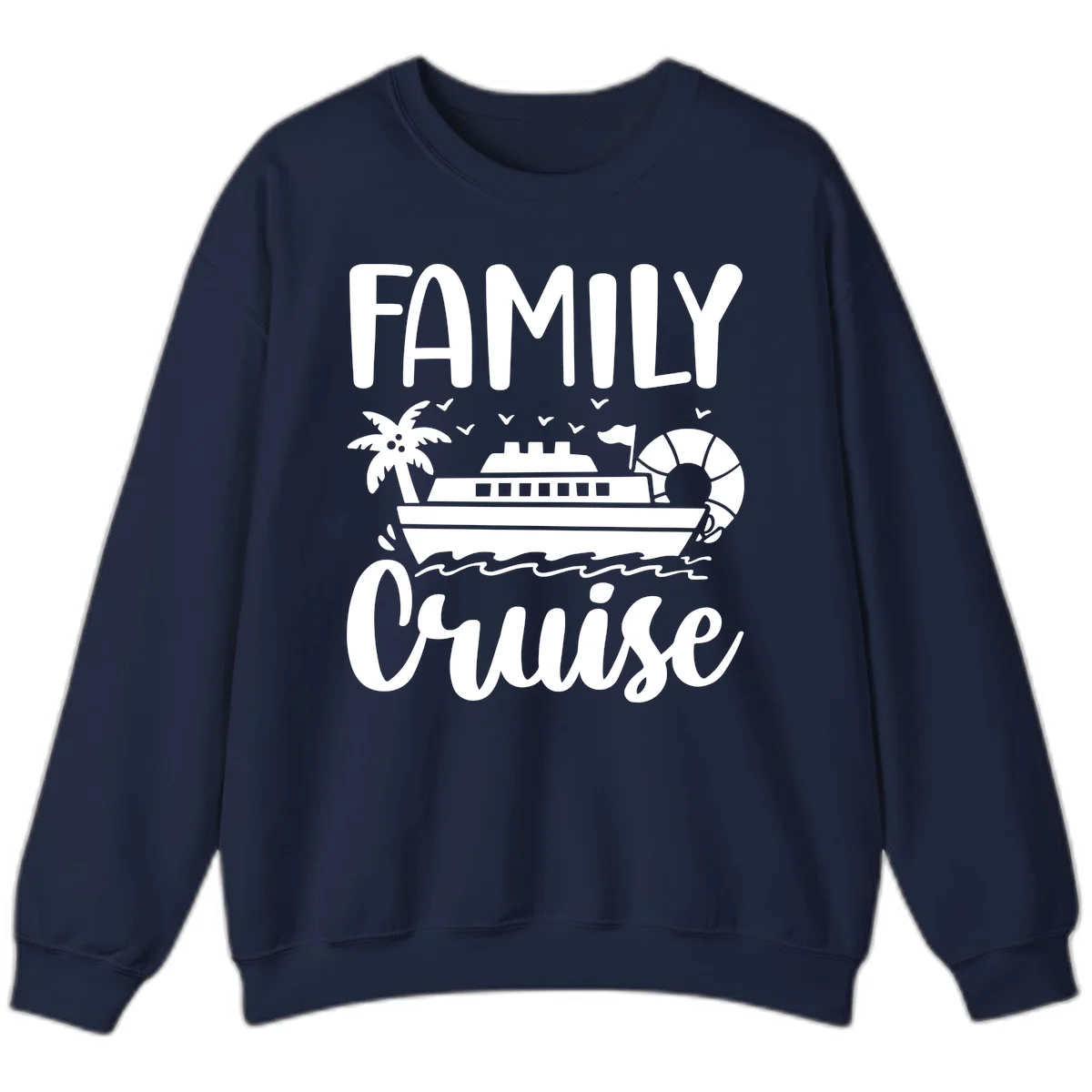 Family Cruise Vacation Sweatshirt in Navy