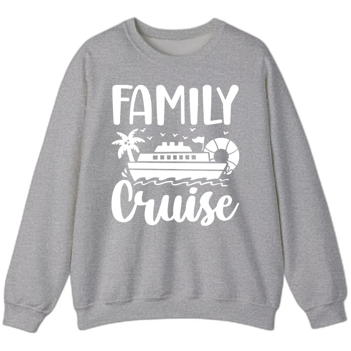 Family Cruise Vacation Sweatshirt in Sport Grey