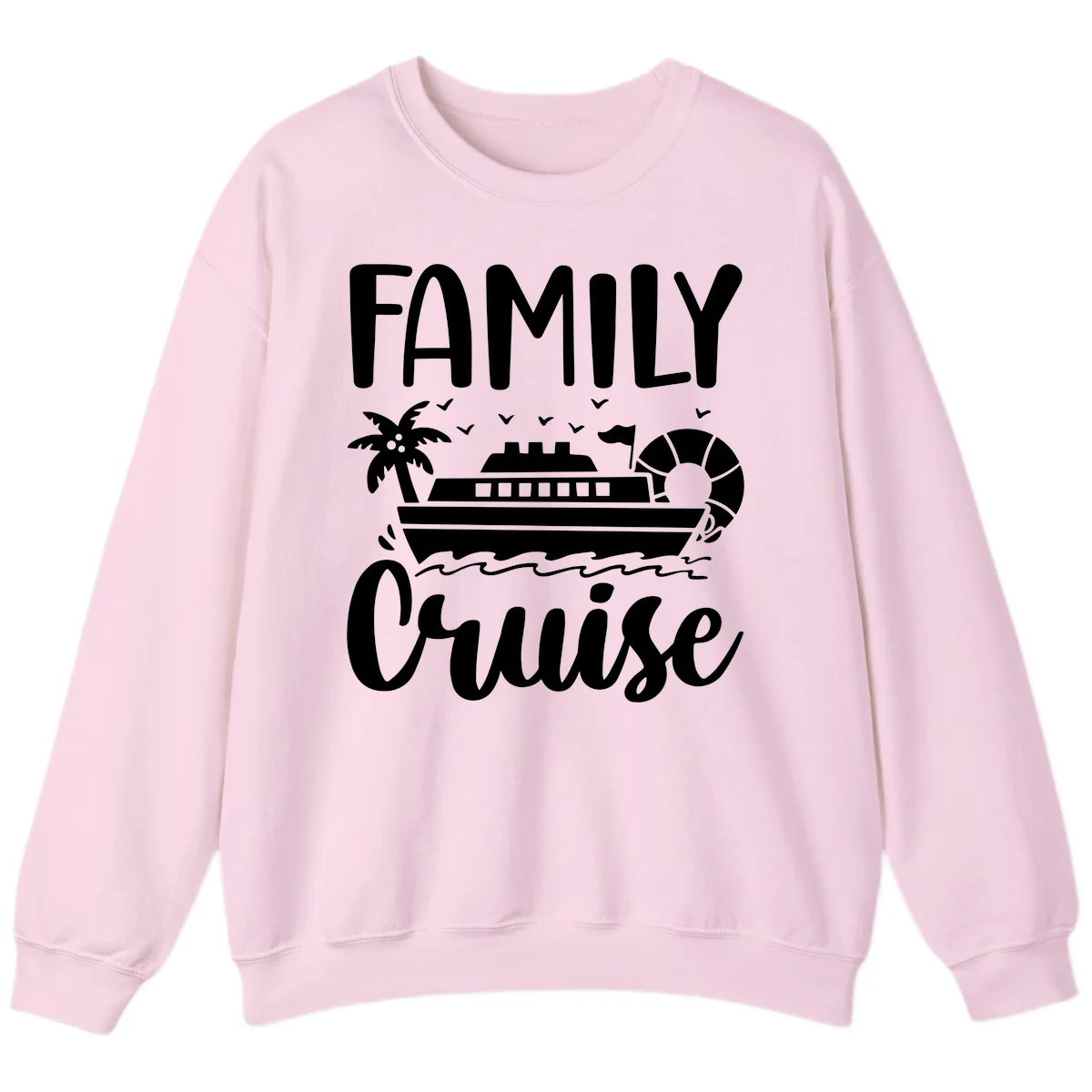 Family Cruise Vacation Sweatshirt in Light Pink