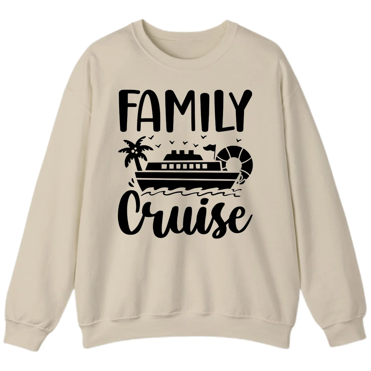Family Cruise Vacation Sweatshirt in Sand