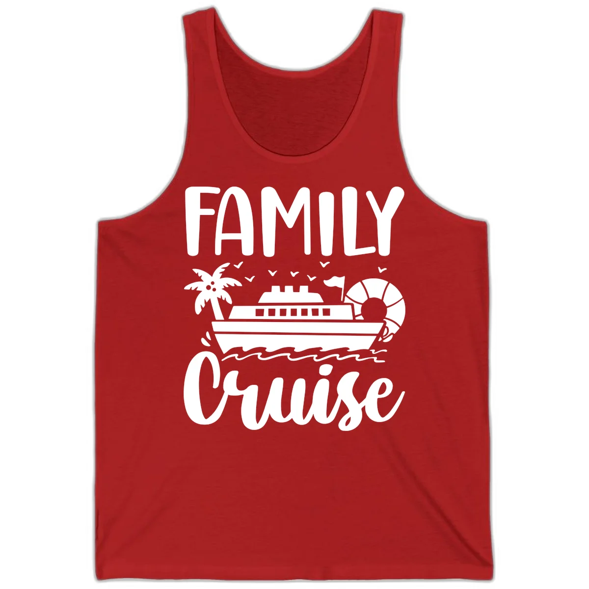 Family Cruise Vacation Tank in Red