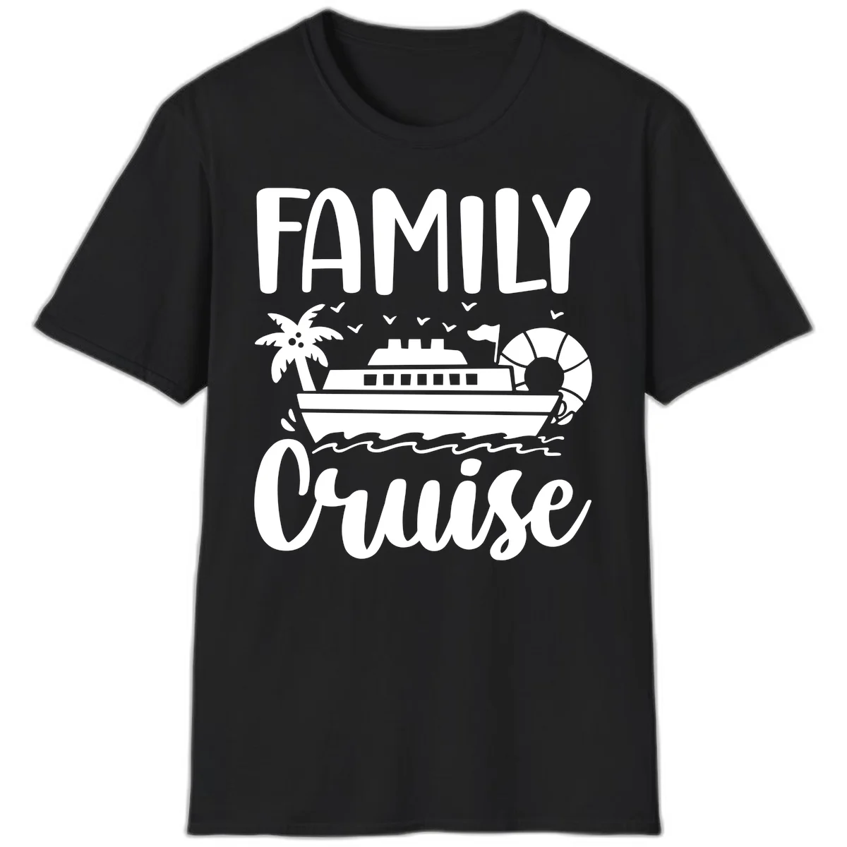 Family Cruise Vacation T-Shirt in Black