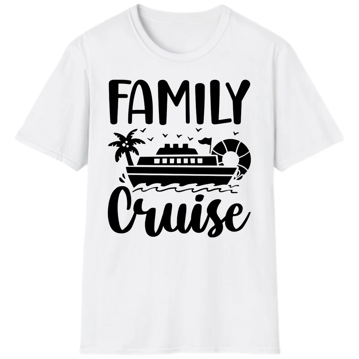 Family Cruise Vacation T-Shirt in White