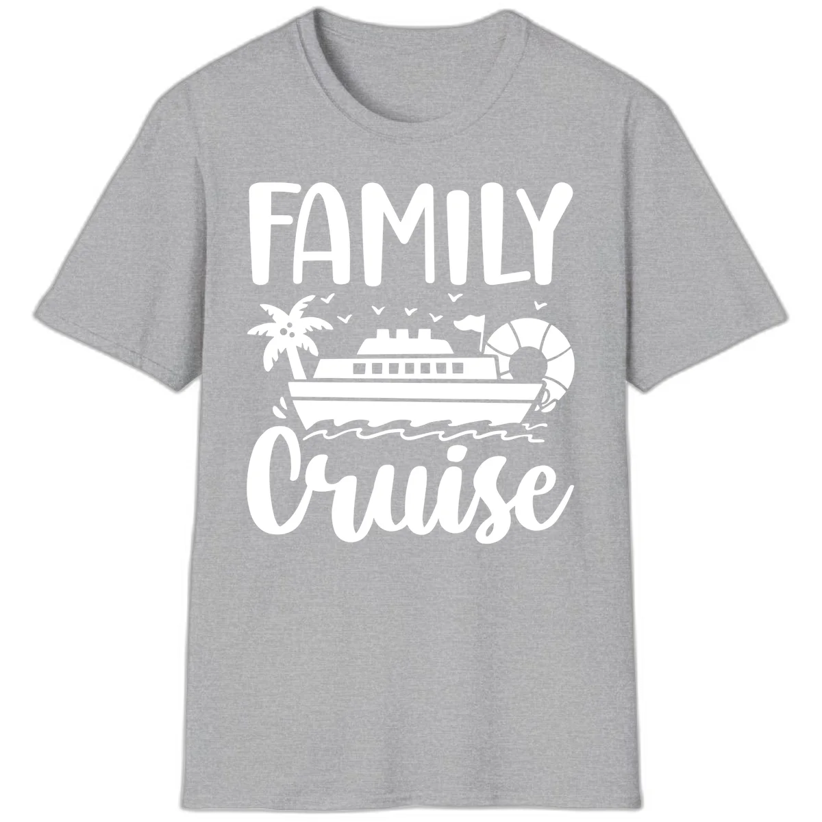 Family Cruise Vacation T-Shirt in Sport Grey