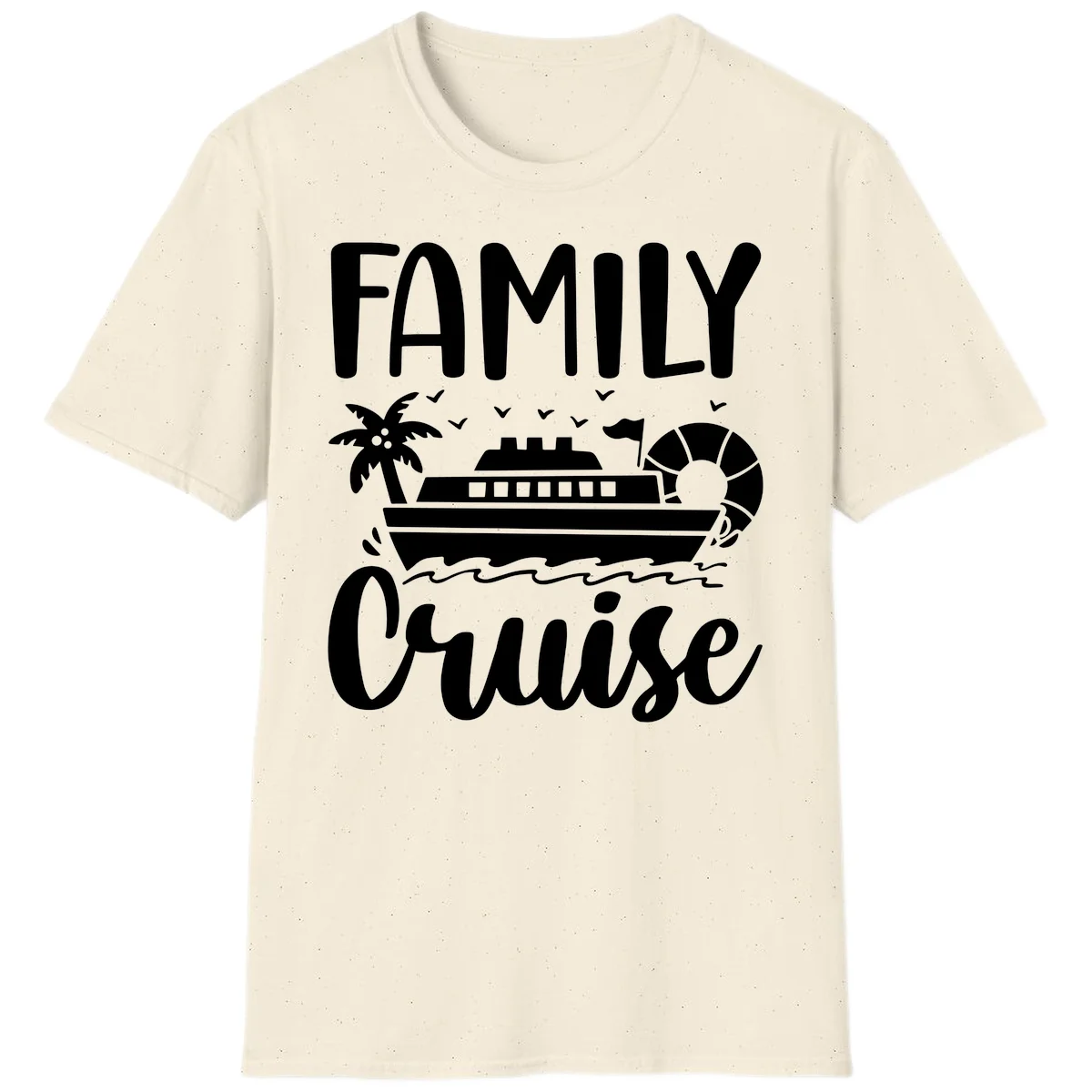 Family Cruise Vacation T-Shirt in Natural