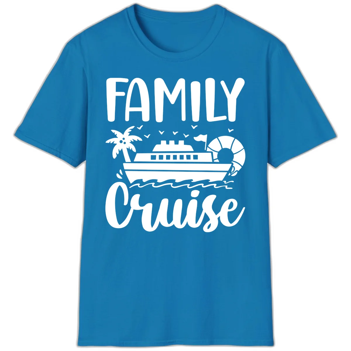 Family Cruise Vacation T-Shirt in Sapphire