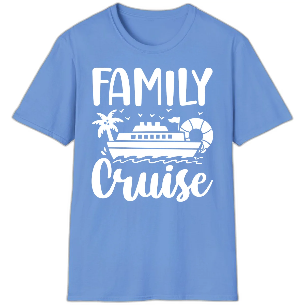 Family Cruise Vacation T-Shirt in Carolina Blue