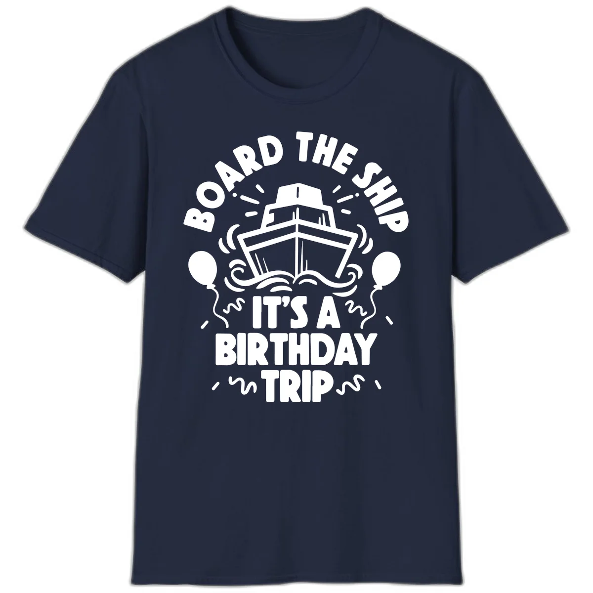Aboard The Ship Birthday Trip T-Shirt in Navy