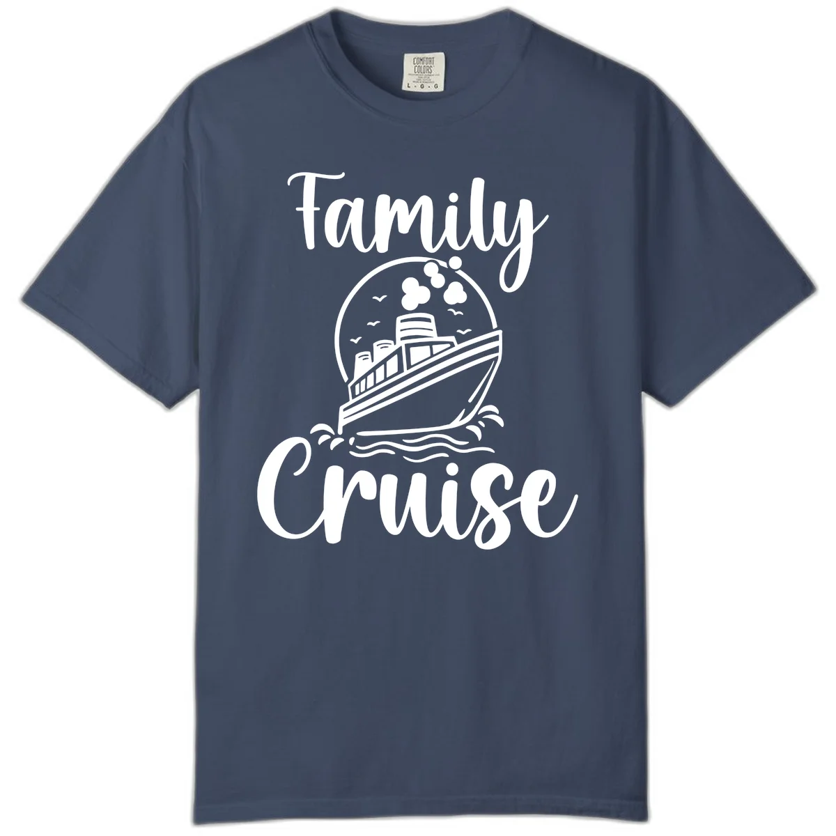 Family Cruise Adventure Ship Comfort Colors Tee in Midnight