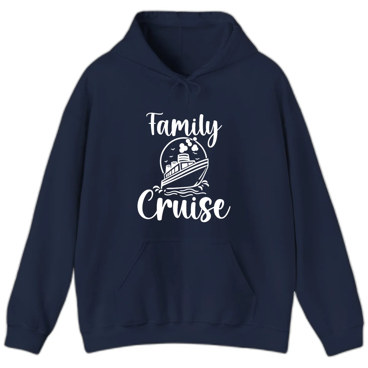Family Cruise Adventure Ship Hooded Sweatshirt in Navy