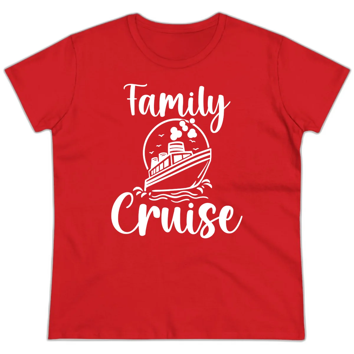 Family Cruise Adventure Ship Women's T-Shirt in Red