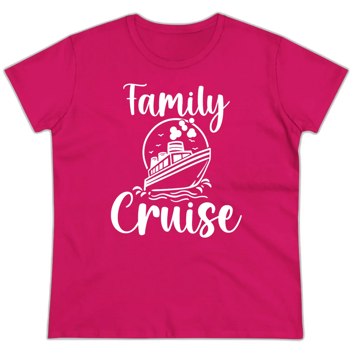 Family Cruise Adventure Ship Women's T-Shirt in Heliconia