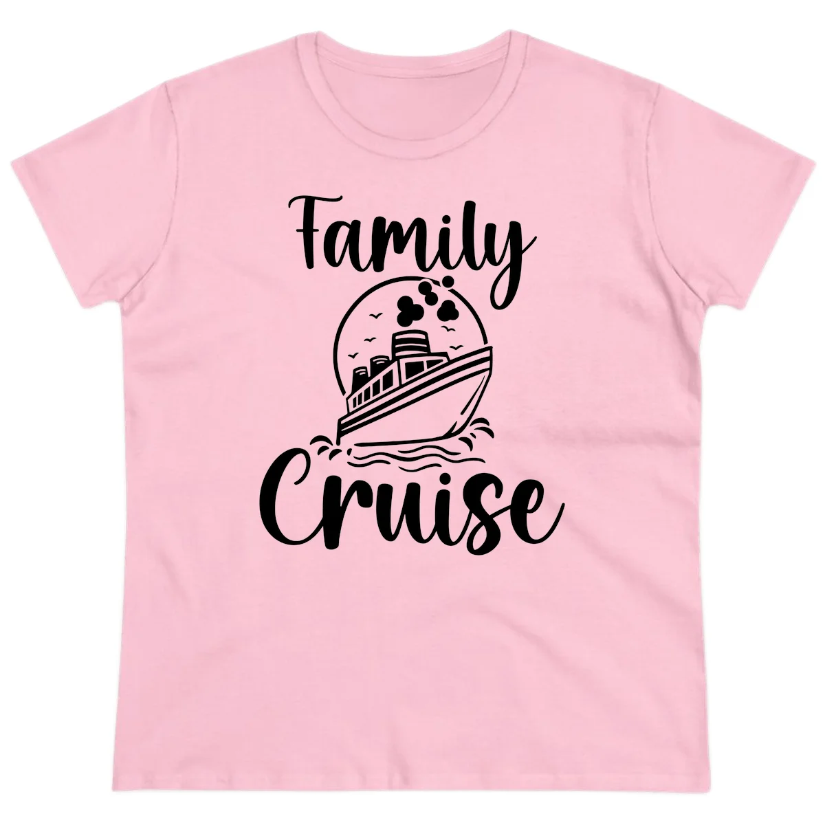 Family Cruise Adventure Ship Women's T-Shirt in Light Pink