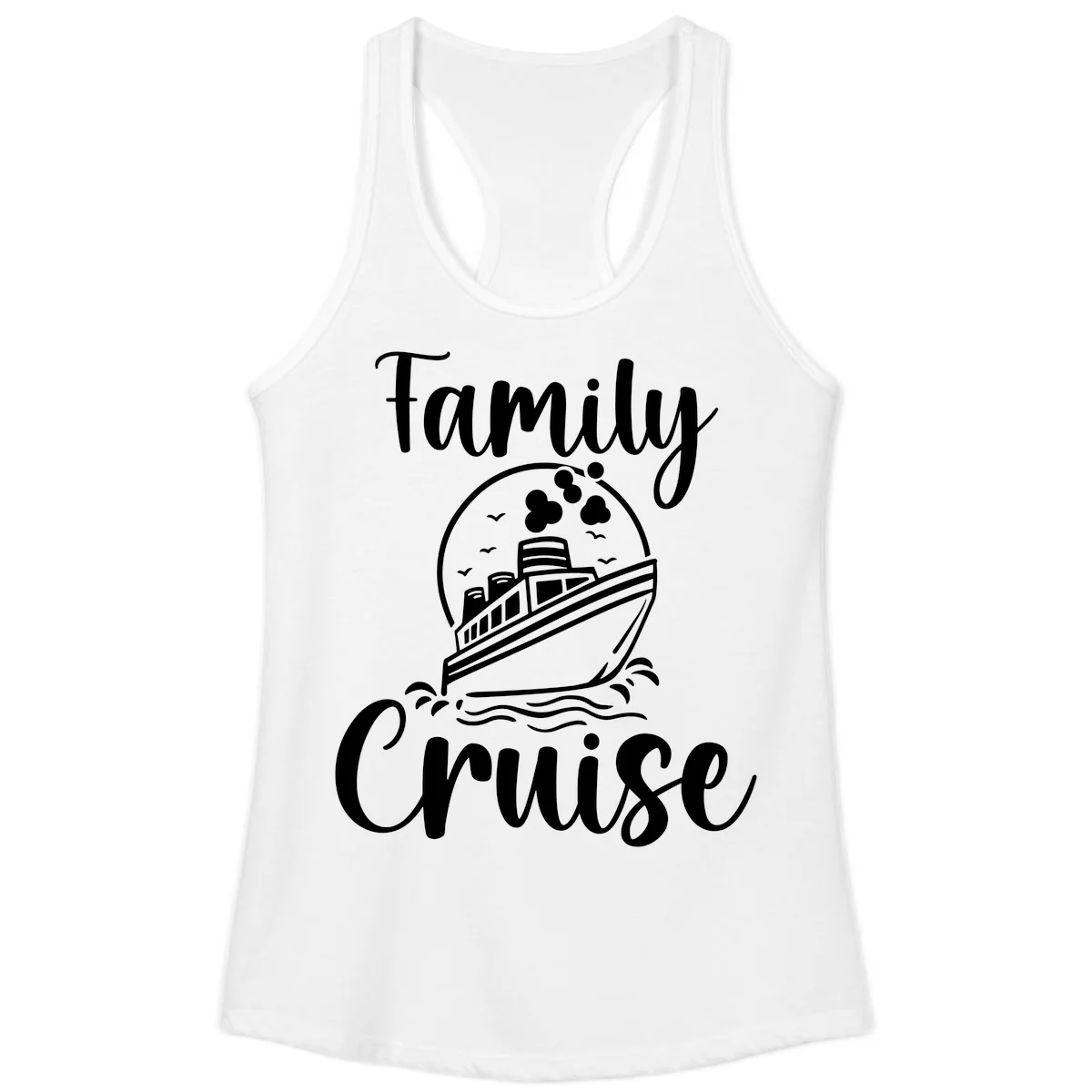 Family Cruise Adventure Ship Ladies Tank Top in White