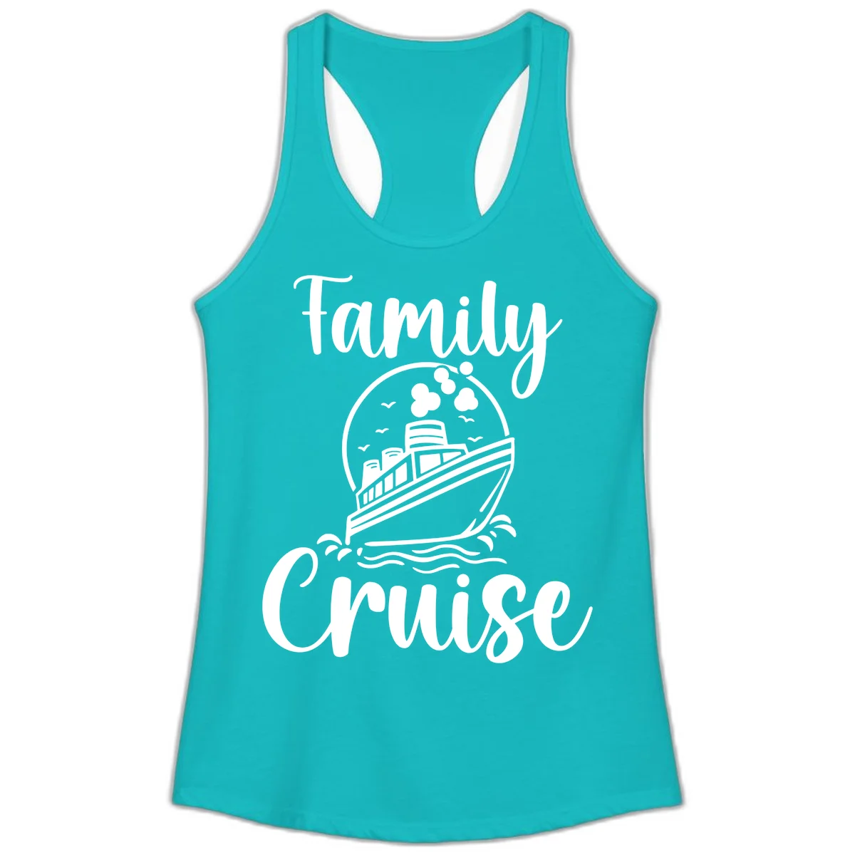 Family Cruise Adventure Ship Ladies Tank Top in Tahiti Blue