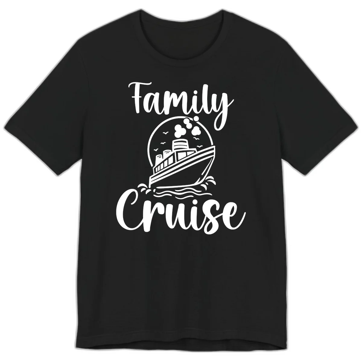 Family Cruise Adventure Ship Premium T-Shirt in Black