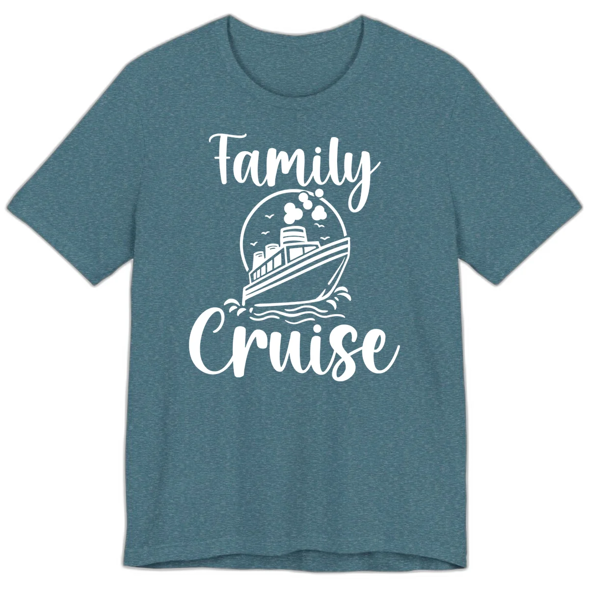 Family Cruise Adventure Ship Premium T-Shirt in Heather Deep Teal